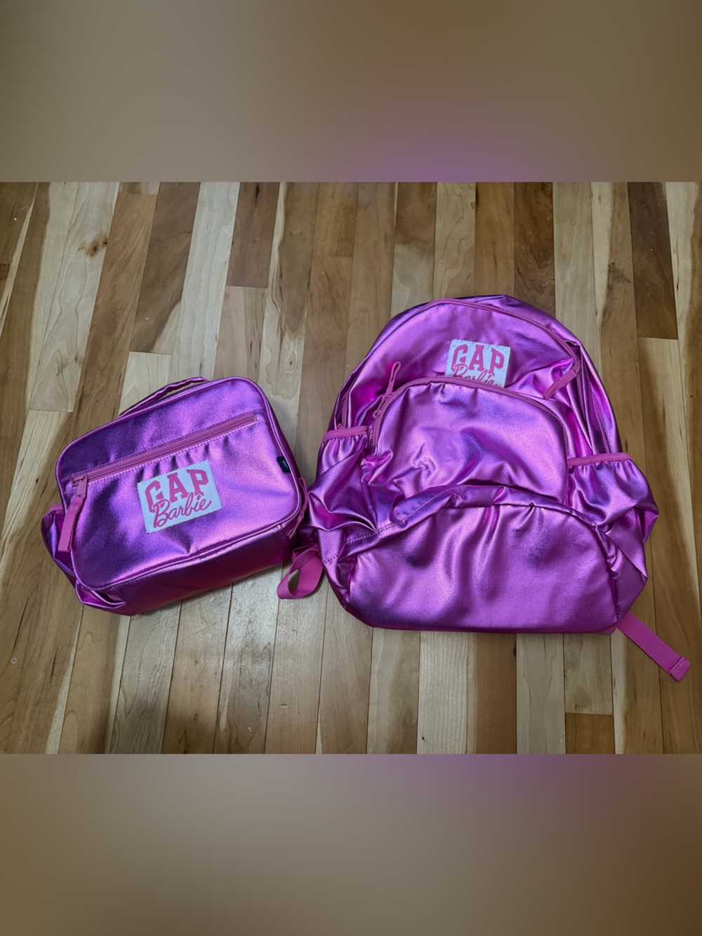 GAP Metallic Hot Pink Backpack and Lunch Bag Set